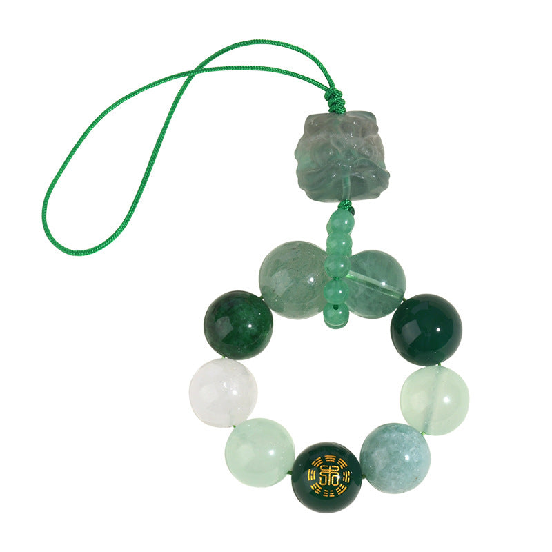 Natural Crystal Five Elements Awakening Lion Pendant - Energy Balance Keychain