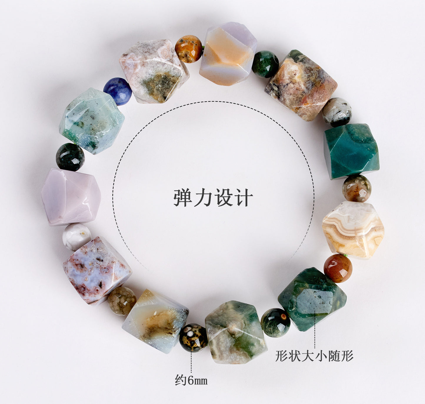 Ocean Chalcedony Crystal Bracelet | Natural Irregular Design for Luck & Harmony