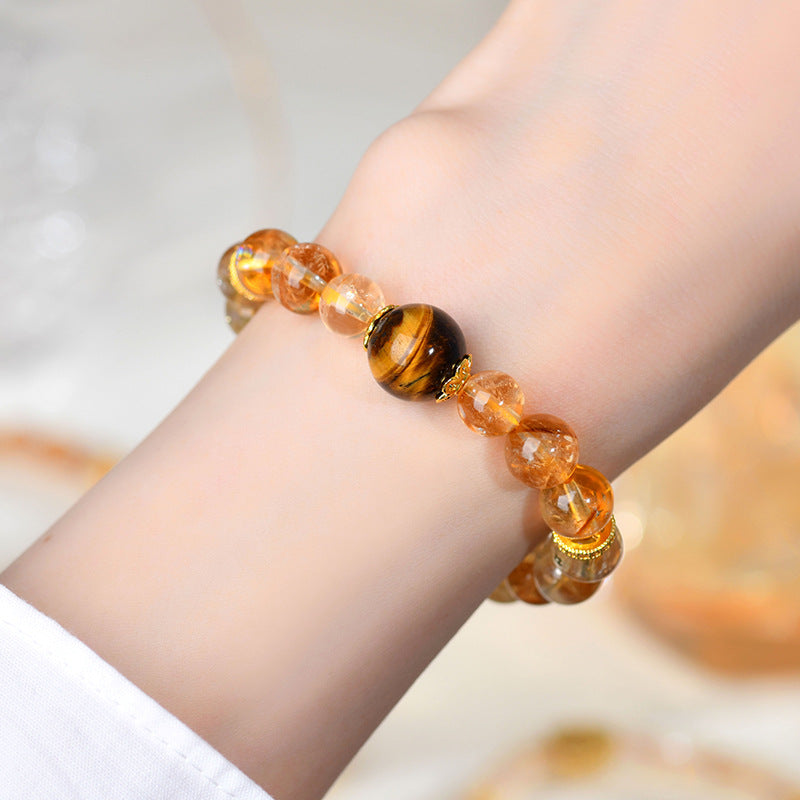 Natural Yellow Tiger Eye Crystal Bracelet | Courage Protection & Wealth Energy Stone