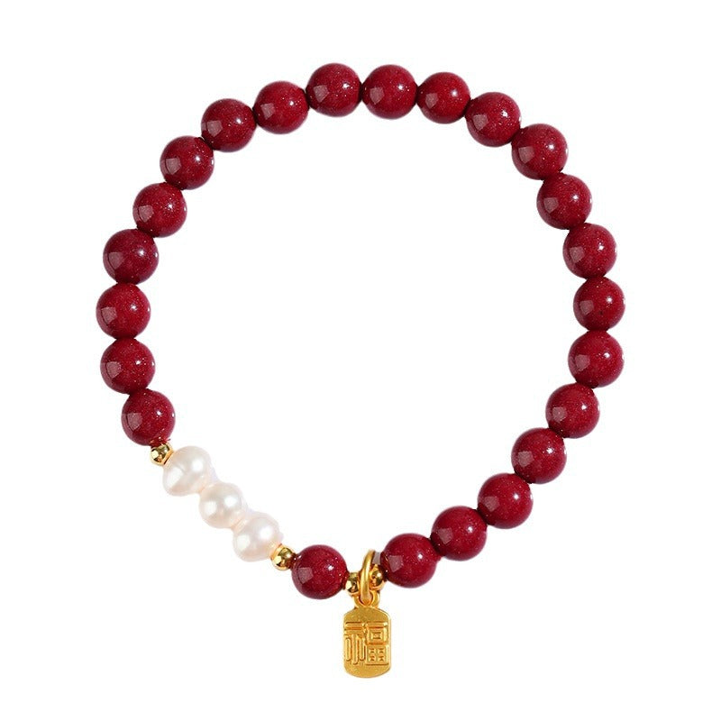 Natural Purple Gold Cinnabar Bracelet | Wealth & Protection Spiritual Talisman