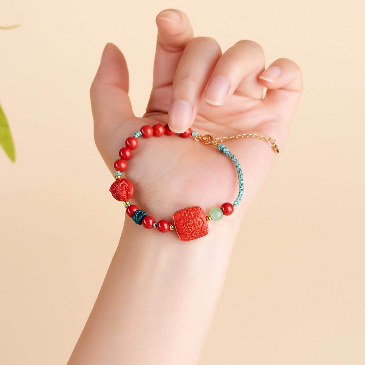 Natural Imperial Red Cinnabar Braided Bracelet - Chinese Style Protection & Good Luck Amulet