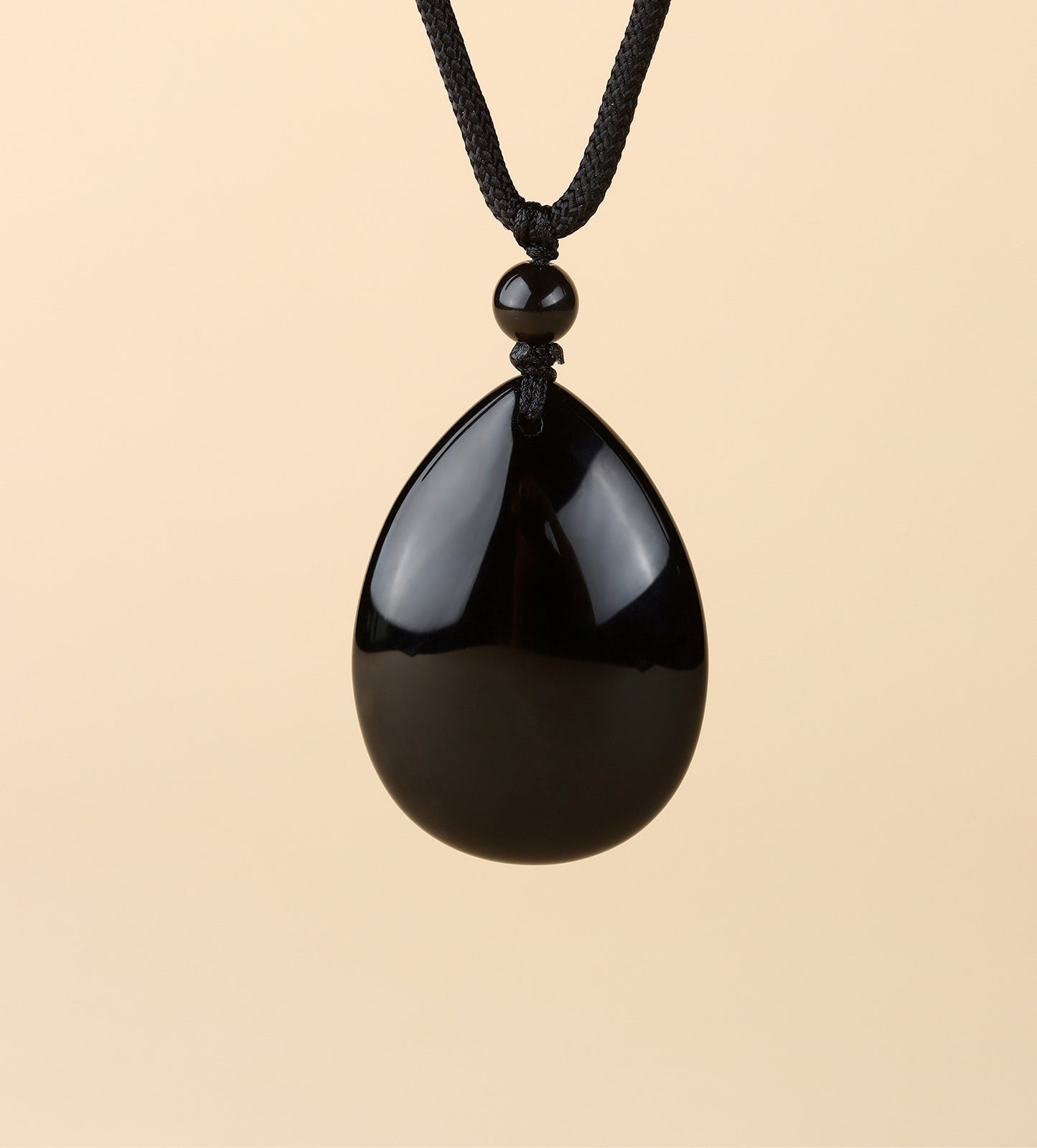 Natural Rainbow Eye Black Gold Obsidian Water Drop Pendant - Spiritual Couple Necklace for Harmony & Protection