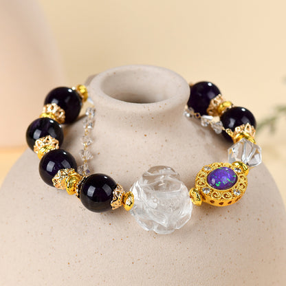 Natural Amethyst White Fox Bracelet – Elegant Love Charm for Spiritual Women