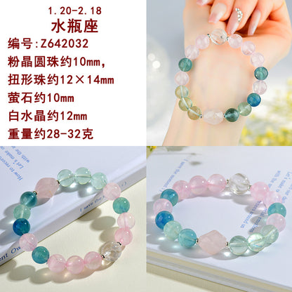 Natural Multi-Gemstone Zodiac Bracelet | Cosmic Energy & Luck Talisman for Women