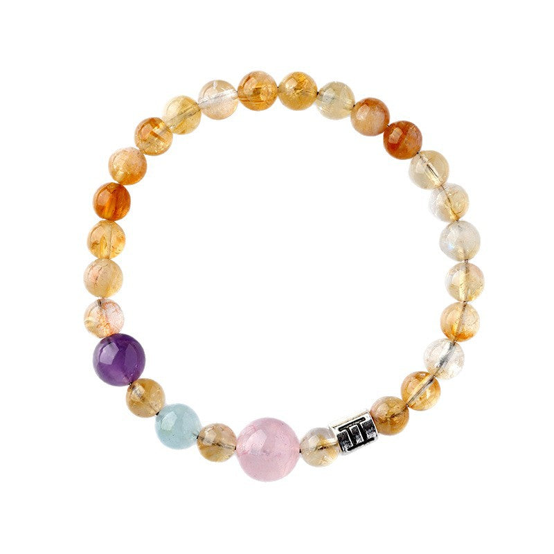 Mystical Natural Crystal Zodiac Bracelet - Cosmic Energy & Spiritual Harmony