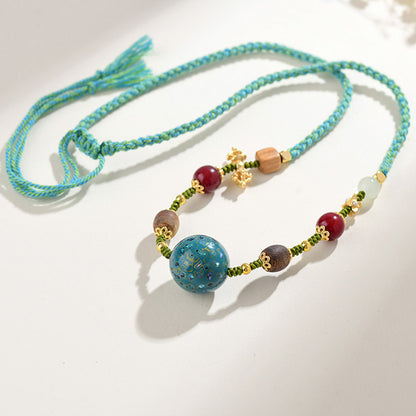 Antique Buddhist Prayer Beads Necklace with Agarwood and Red Sandalwood - Spiritual Meditation Accessory