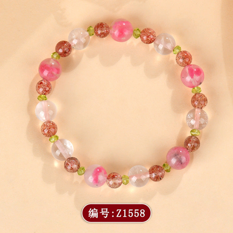 Natural Rose Quartz Crystal Bracelet | Peach Blossom Love Energy for Harmony