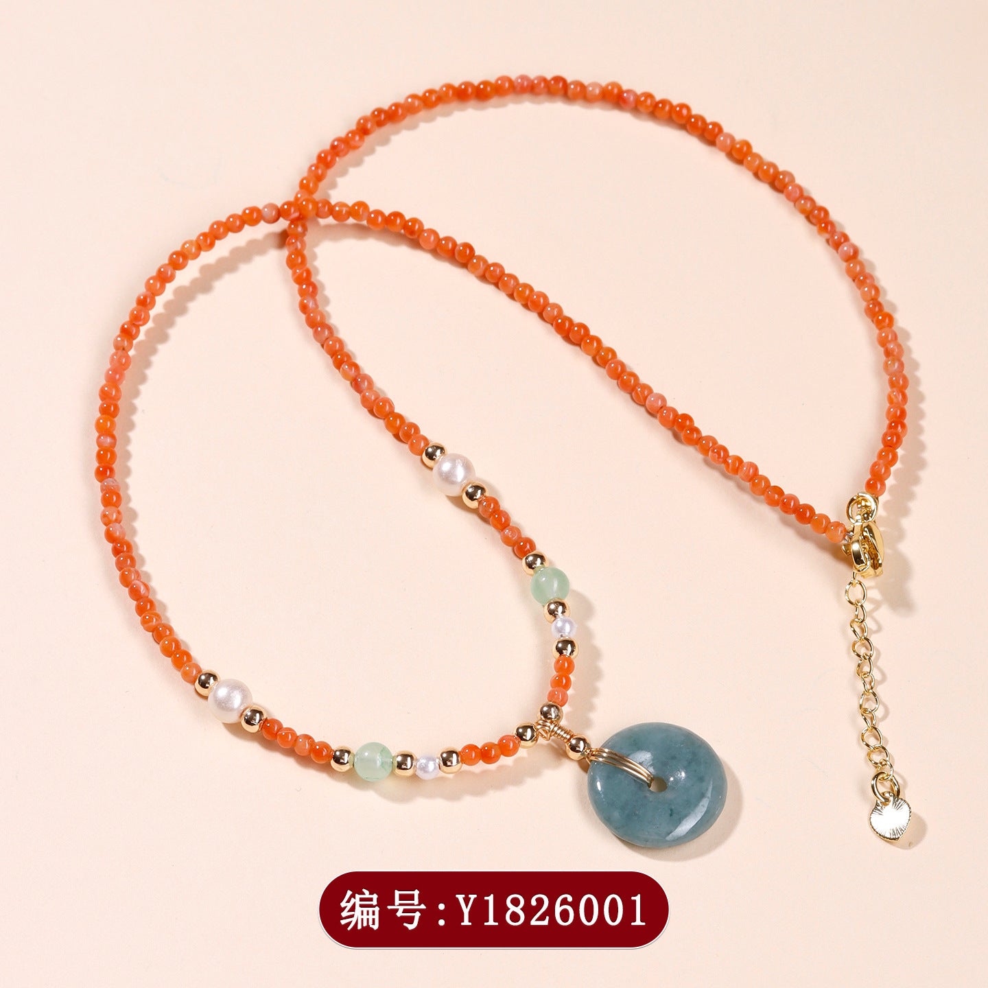 Natural Southern Red Agate Peace Buckle Necklace | Elegant Women's Collarbone Chain for Harmony