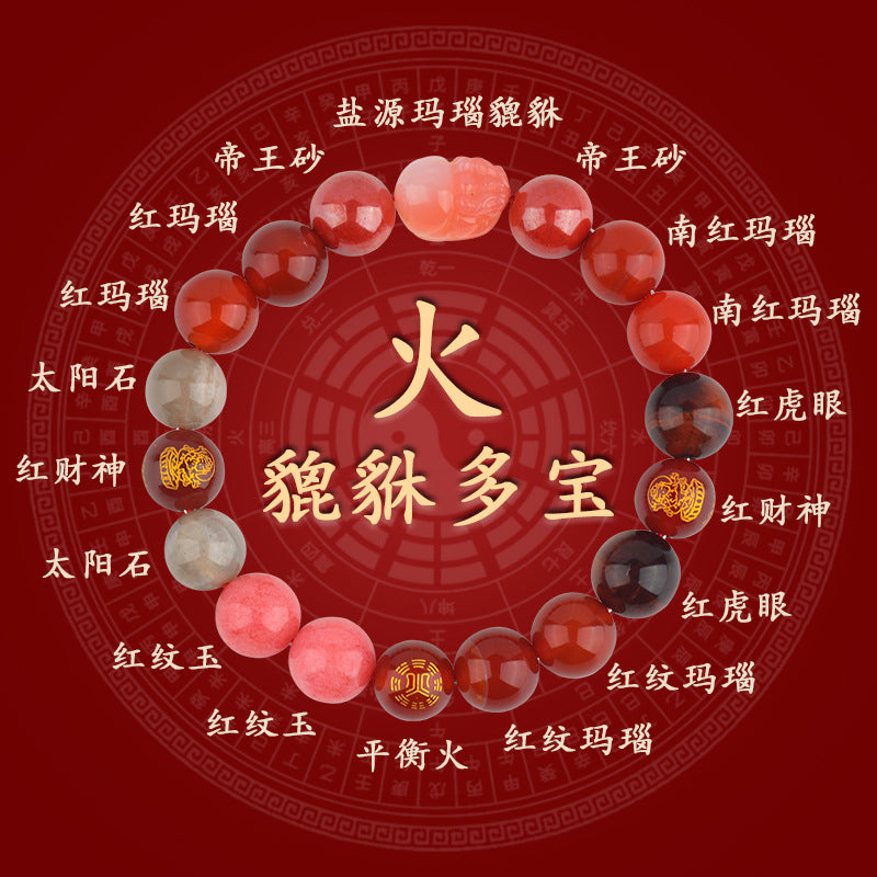 Five Elements Pixiu Wealth Crystal Bracelet | Natural Stone for Couples Balance & Prosperity