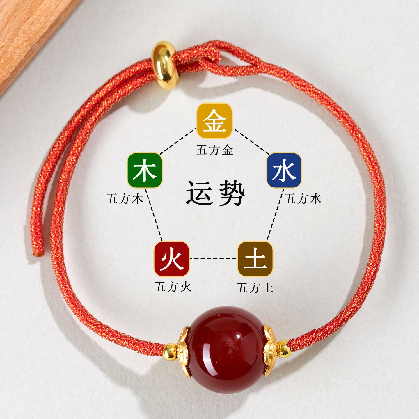 Natural Crystal Five Elements Balance Bracelet for Harmony and Luck