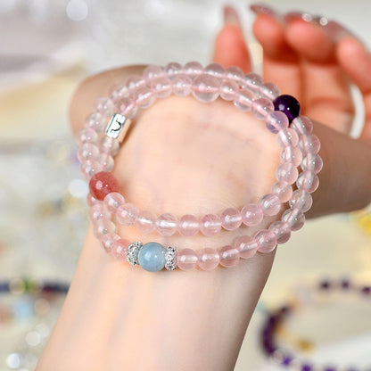 Natural Crystal Zodiac Bracelet | Multi-Gemstone Protection & Luck Charm for Women
