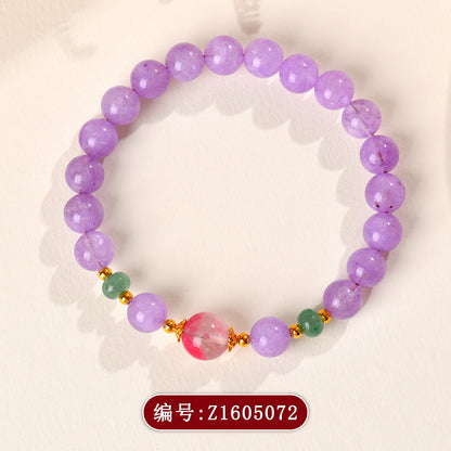 Lavender Amethyst Rose Quartz Love Bracelet | Spiritual Harmony & Romantic Energy