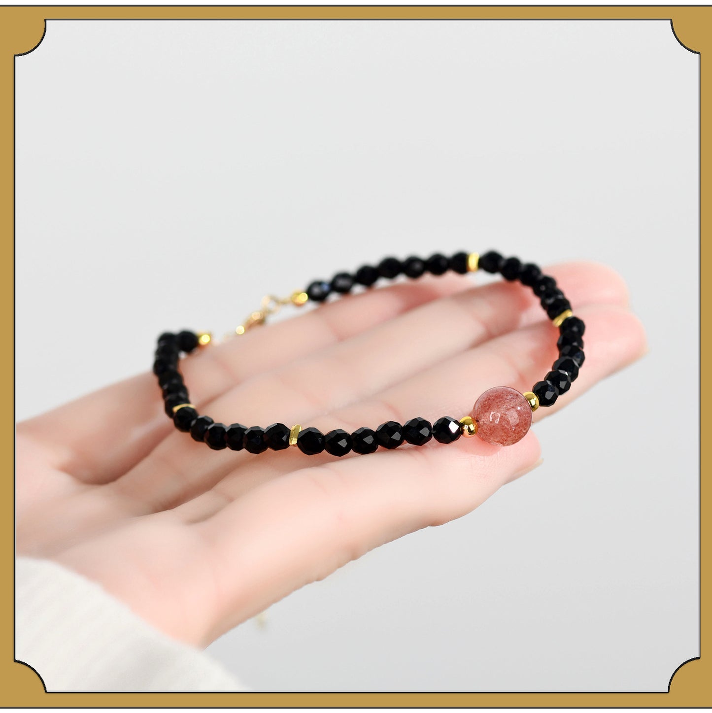Natural Crystal Black Spinel Multi-Gem Adjustable Bracelet for Women - Mystical Protection & Elegance