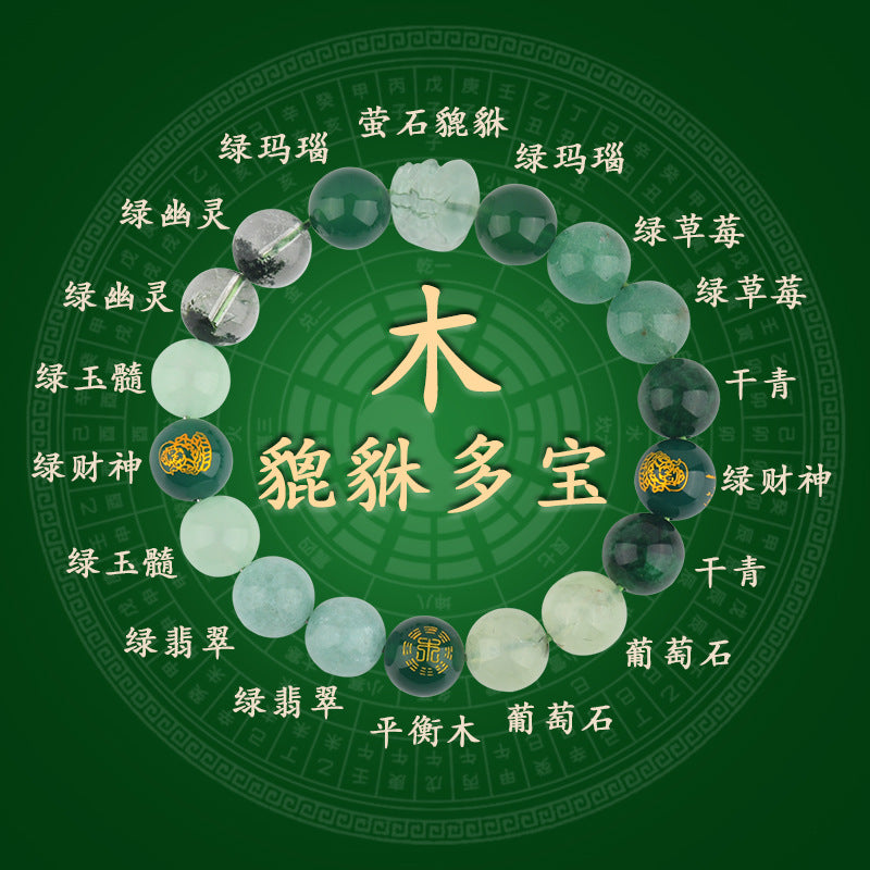 Five Elements Pixiu Wealth Crystal Bracelet | Natural Stone for Couples Balance & Prosperity