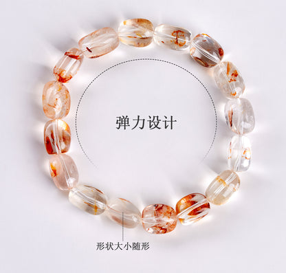 Natural Crystal Glue Flower Irregular Single Circle Bracelet - Women's Elegant Spiritual Accessory