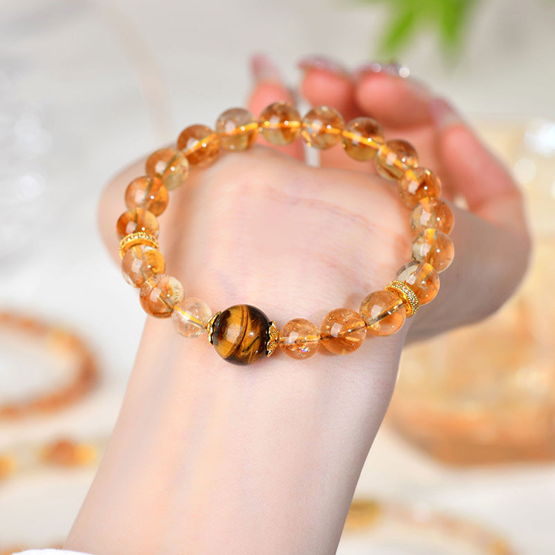 Natural Yellow Tiger Eye Crystal Bracelet | Courage Protection & Wealth Energy Stone