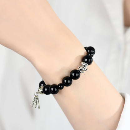 Natural Obsidian Pixiu Bracelet - Chinese Style Women's Wealth and Protection Talisman