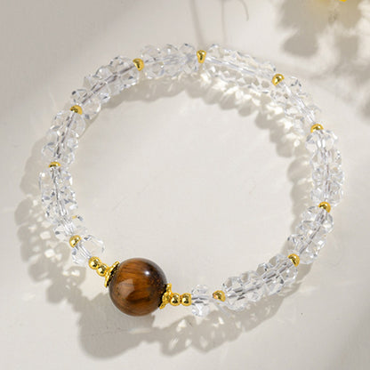 Natural White Crystal Zodiac Guardian Bracelet | Energy Stone for Protection & Harmony