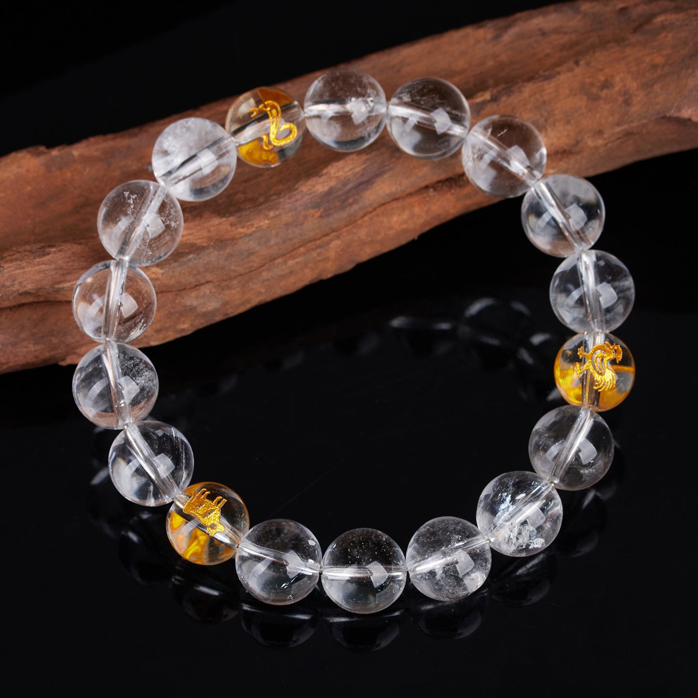 Natural White Crystal Three-in-One Zodiac Bracelet | Spiritual Protection for Men & Women
