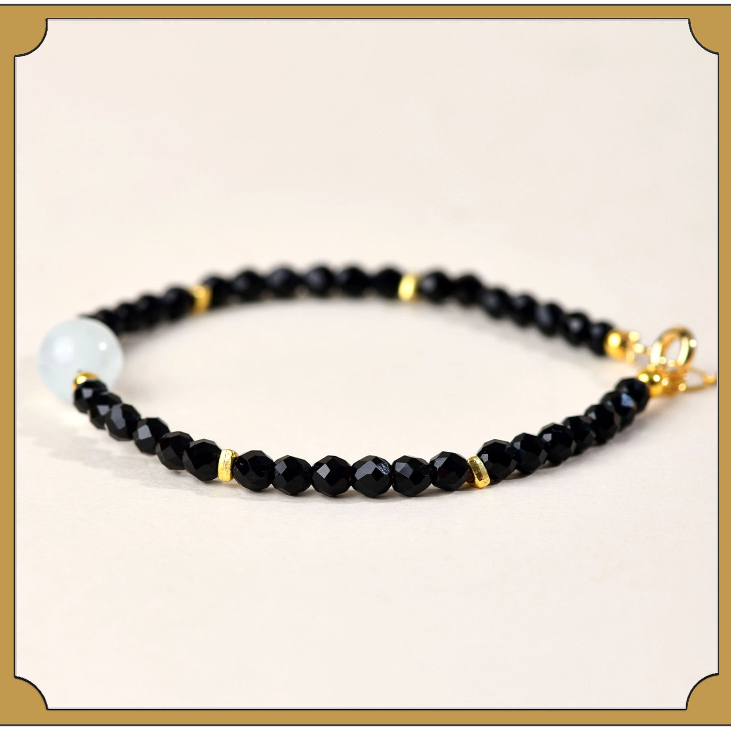 Natural Crystal Black Spinel Multi-Gem Adjustable Bracelet for Women - Mystical Protection & Elegance
