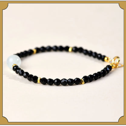 Natural Crystal Black Spinel Multi-Gem Adjustable Bracelet for Women - Mystical Protection & Elegance