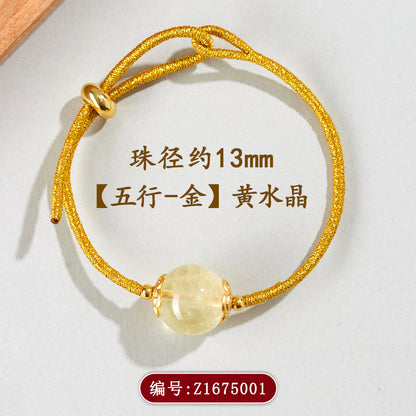 Natural Crystal Five Elements Balance Bracelet for Harmony and Luck