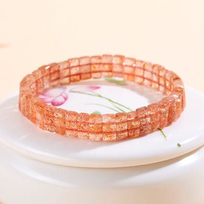 Golden Strawberry Crystal Bracelet | Wealth & Love Attraction Spiritual Jewelry for Women