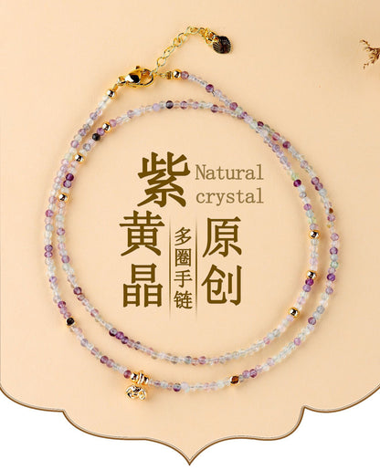 Natural Ametrine Multi-Circle Women's Bracelet | Wealth & Wisdom Crystal Jewelry