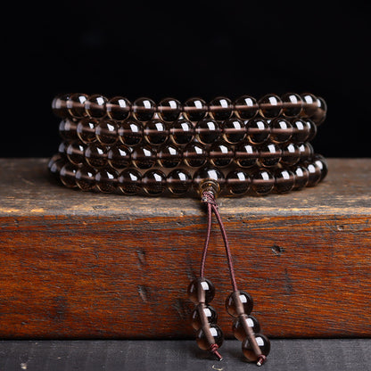 Natural Obsidian 108 Buddha Beads Multi-Circle Bracelet | Spiritual Protection Talisman