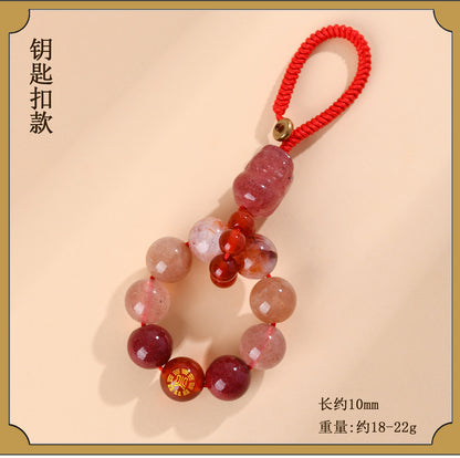 Crystal Five Elements Pixiu Keychain - Fire Energy Boost & Wealth Attraction Chinese Style Pendant