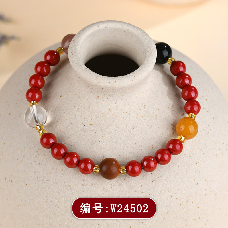 Natural High Content Cinnabar Five Elements Energy Balance Bracelet