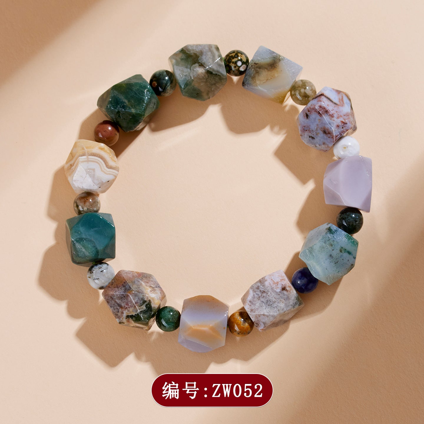 Ocean Chalcedony Crystal Bracelet | Natural Irregular Design for Luck & Harmony