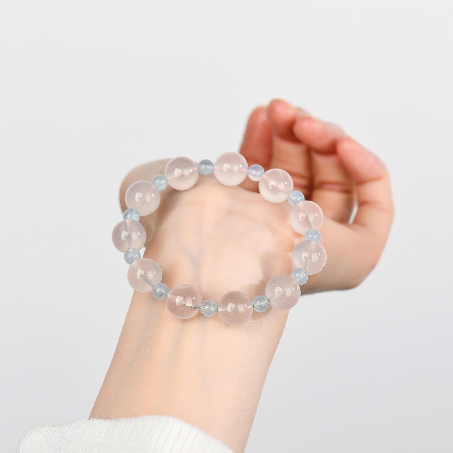 Natural Starlight Pink Aquamarine Bracelet | Love Harmony Crystal Jewelry for Women