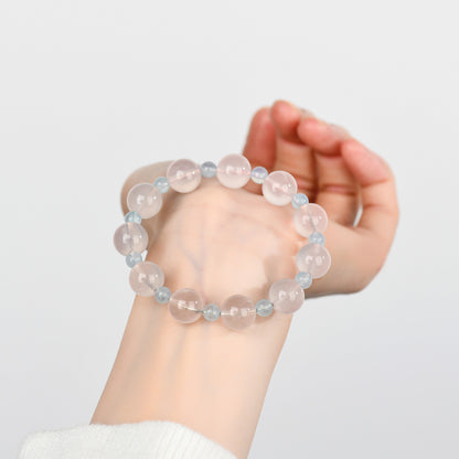 Natural Starlight Pink Aquamarine Bracelet | Love Harmony Crystal Jewelry for Women