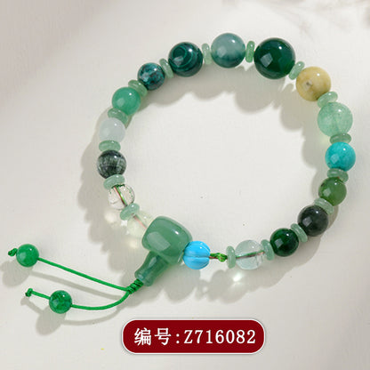 Eighteen Seeds Crystal Five Elements Bracelet - Wood Energy Balance for Men & Women