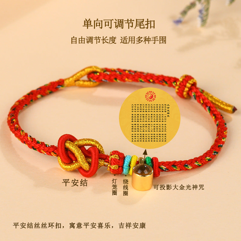 Peace Knot Golden Light Divine Mantra DIY Bracelet Rope - Spiritual Craft & Protection