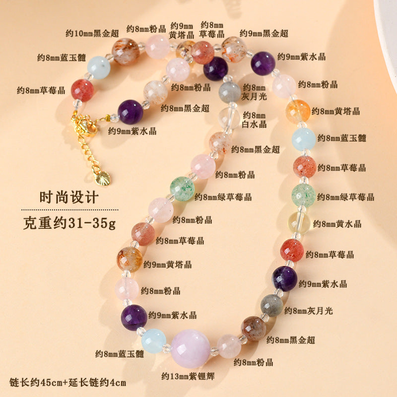 Natural Crystal Multi-Treasure Dual-Use Necklace & Bracelet | Spiritual Energy Jewelry for Women