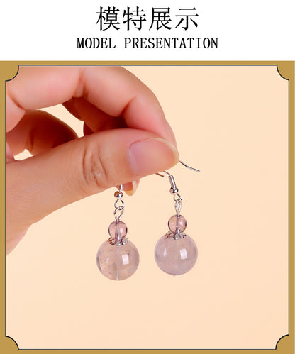 Natural Crystal Earrings | White Amethyst Yellow Tower Crystal Spiritual Energy Women's Jewelry