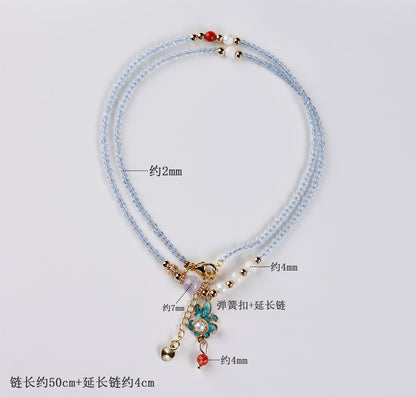 Pearl Southern Red Agate Multi-Circle Bracelet | Elegant Women's Collarbone Necklace for Fortune & Protection