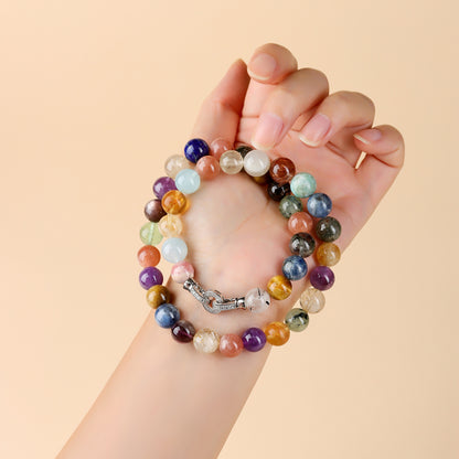 Natural Multi-Gemstone Crystal Collarbone Necklace | Mystical Energy & Fashion Elegance