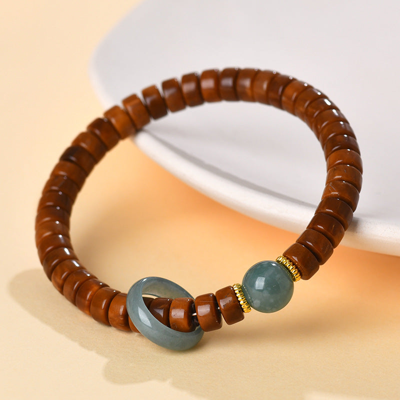 Bodhi Blue Jade Abacus Beads Running Ring Bracelet - Spiritual Enlightenment Wealth Amulet