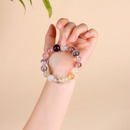 Twelve Zodiac Natural Crystal Multi-Gem Bracelet – Mystical Fortune & Spiritual Harmony Charm