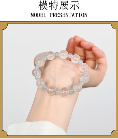 Natural Starlight Pink Aquamarine Bracelet | Love Harmony Crystal Jewelry for Women