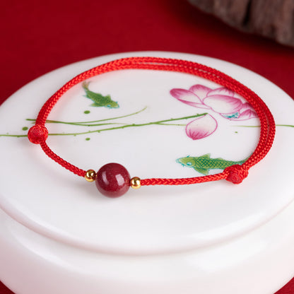 Natural Purple Gold Sand Couple Bracelet | Lucky Charm for Love and Fortune