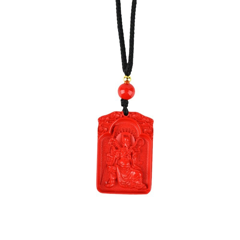 Natural High-Content Cinnabar Wusu General Pendant - Zodiac Year Protection Amulet