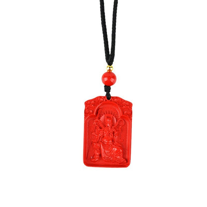 Natural High-Content Cinnabar Wusu General Pendant - Zodiac Year Protection Amulet
