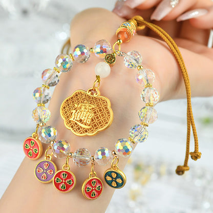 Five-Way God of Wealth Ruyi Lock Abacus Car Pendant - Prosperity and Protection Talisman