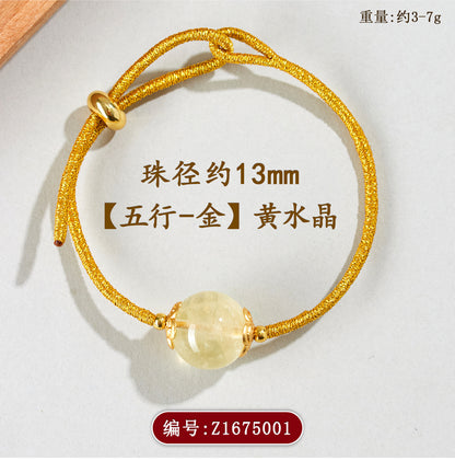 Natural Crystal Five Elements Balance Bracelet for Harmony and Luck