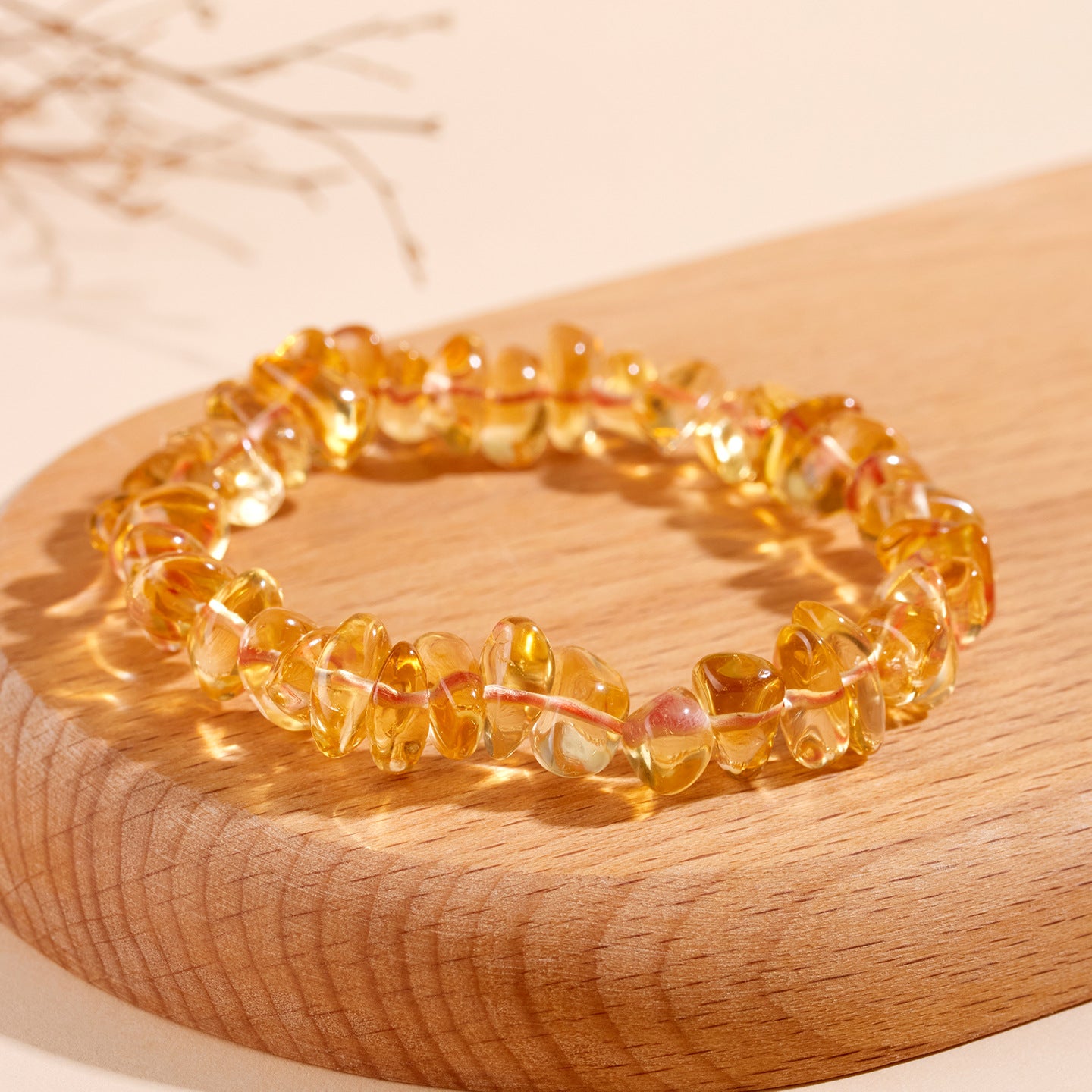 Natural Yellow Crystal Fragment Bracelet - Wealth Attraction & Positive Energy Charm for Women