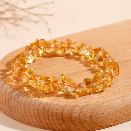 Natural Yellow Crystal Fragment Bracelet - Wealth Attraction & Positive Energy Charm for Women